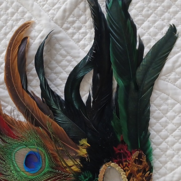 Feathered Mardi Gras Mask - Picture 4 of 9